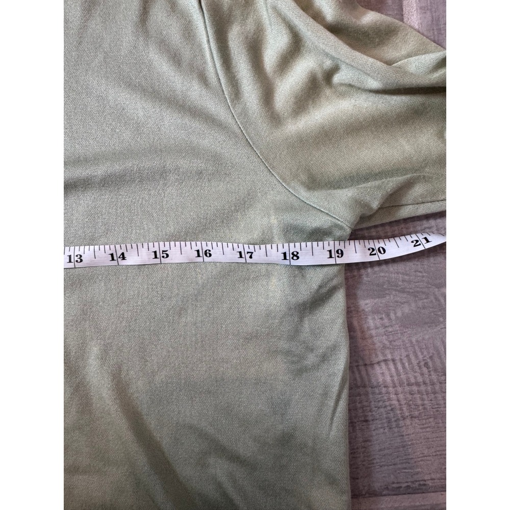 CHARTER CLUB Silk Cotton Blend Boatneck Top XL Sage Green 3/4 Sleeve - Picture 6 of 6